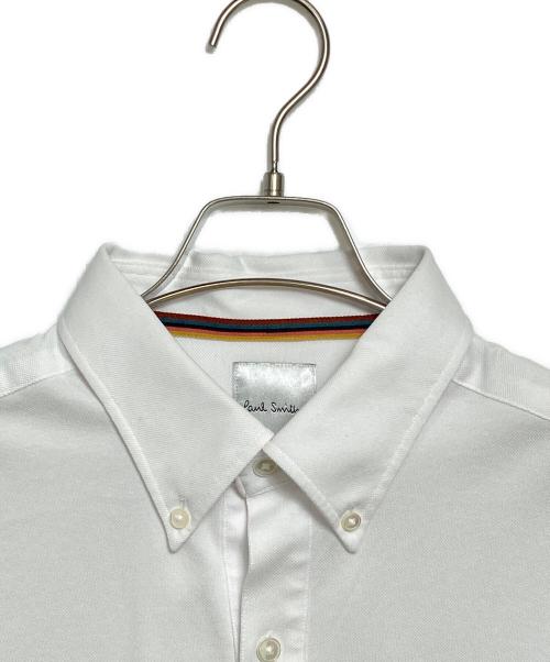 PAUL SMITH（ポールスミス）PAUL SMITH (ポールスミス) ソリッド 鹿の子 ボタンダウン ポロシャツ ホワイト サイズ:LARGEの古着・服飾アイテム