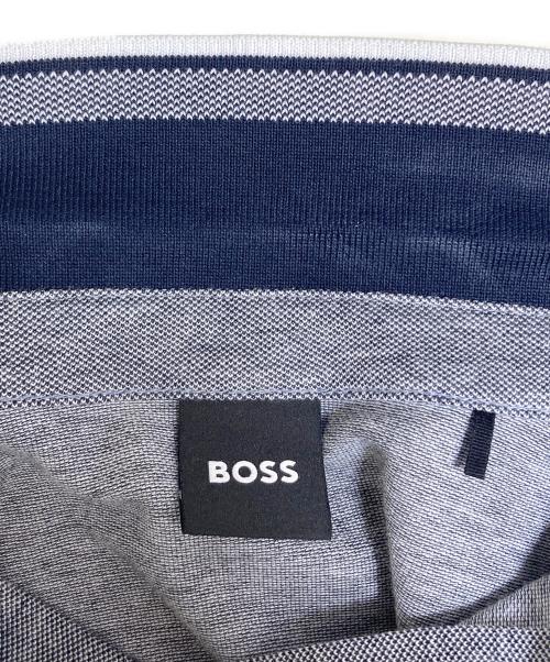 BOSS（ボス）BOSS (ボス) オックスフォードコットンピケ ポロシャツ グレー サイズ:Lの古着・服飾アイテム