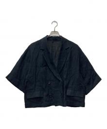 journal standard L'essage（ジャーナルスタンダード レサージュ）の古着「ヘンプリネンショートジャケット」｜ブラック