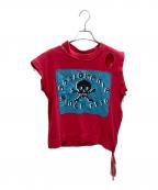 Vivienne Westwood ANGLOMANIAヴィヴィアンウエストウッドアングロマニア）の古着「スカルプリント半袖スウェット」｜レッド