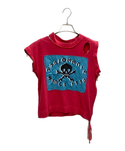Vivienne Westwood ANGLOMANIA（ヴィヴィアンウエストウッドアングロマニア）Vivienne Westwood ANGLOMANIA (ヴィヴィアンウエストウッドアングロマニア) スカルプリント半袖スウェット レッド サイズ:38の古着・服飾アイテム