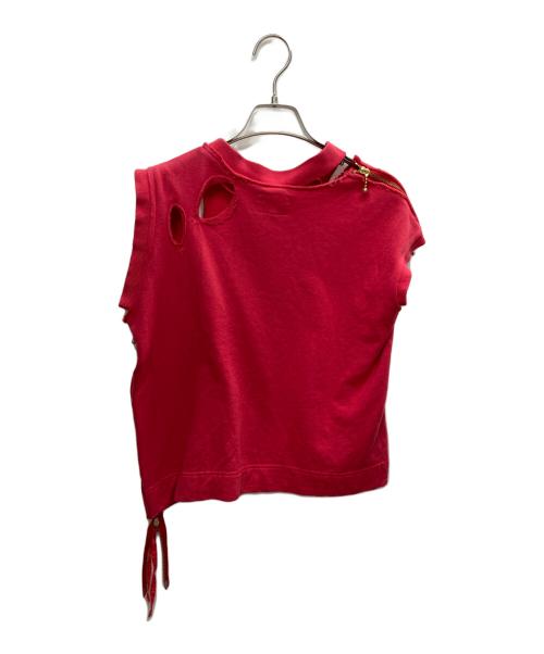 Vivienne Westwood ANGLOMANIA（ヴィヴィアンウエストウッドアングロマニア）Vivienne Westwood ANGLOMANIA (ヴィヴィアンウエストウッドアングロマニア) スカルプリント半袖スウェット レッド サイズ:38の古着・服飾アイテム