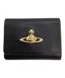 Vivienne Westwood（ヴィヴィアンウエストウッド）の古着「オーブがま口3つ折り財布」｜ブラック