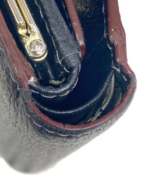 Vivienne Westwood（ヴィヴィアンウエストウッド）Vivienne Westwood (ヴィヴィアンウエストウッド) オーブがま口3つ折り財布 ブラックの古着・服飾アイテム