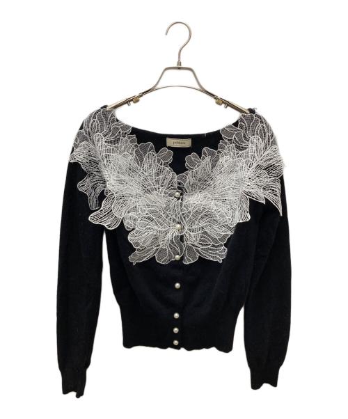polaura（ポロ―ラ）polaura (ポロ―ラ) レースフリルカーディガン ブラック サイズ:Freeの古着・服飾アイテム
