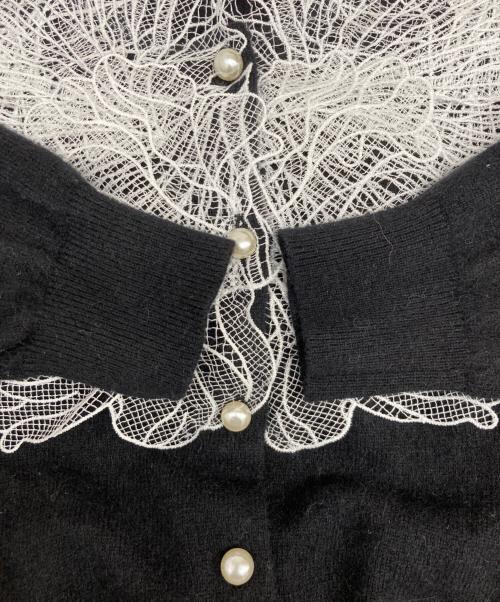 polaura（ポロ―ラ）polaura (ポロ―ラ) レースフリルカーディガン ブラック サイズ:Freeの古着・服飾アイテム