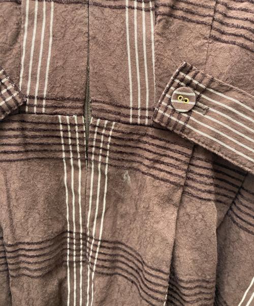 HER LIP TO（ハーリップトゥ）HER LIP TO (ハーリップトゥ) Checked Jacquard Volume Sleeve Dress ブラウン サイズ:Mの古着・服飾アイテム