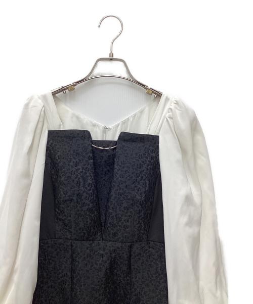 HER LIP TO（ハーリップトゥ）HER LIP TO (ハーリップトゥ) Crillon Crystal Pearl Jaquard Dress ホワイト×ブラック サイズ:Mの古着・服飾アイテム