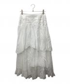 HER LIP TOハーリップトゥ）の古着「Sheer Pleated Tiered Skirt」｜ホワイト