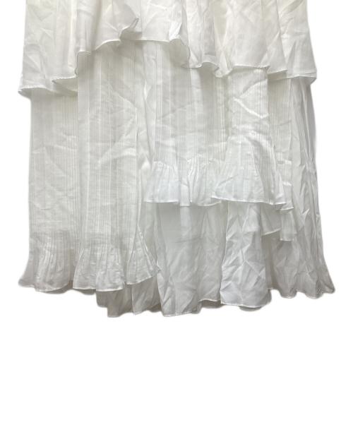 HER LIP TO（ハーリップトゥ）HER LIP TO (ハーリップトゥ) Sheer Pleated Tiered Skirt ホワイト サイズ:M 未使用品の古着・服飾アイテム