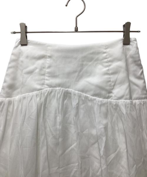 HER LIP TO（ハーリップトゥ）HER LIP TO (ハーリップトゥ) Sheer Pleated Tiered Skirt ホワイト サイズ:M 未使用品の古着・服飾アイテム
