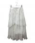 HER LIP TO（ハーリップトゥ）の古着「Sheer Pleated Tiered Skirt」｜ホワイト