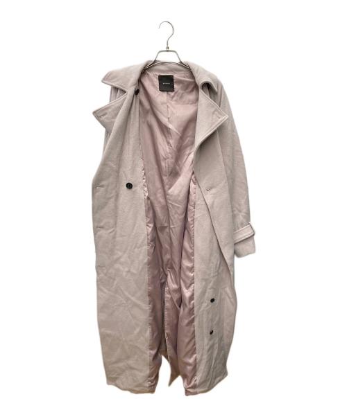 anuans（アニュアンス）anuans (アニュアンス) ウールトレンチコート ピンク サイズ:Mの古着・服飾アイテム