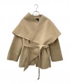 anuansアニュアンス）の古着「リバーウールミドルマフラーコート」｜ベージュ