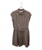 HER LIP TOハーリップトゥ）の古着「Checked Shirt Mini Dress」｜ブラウン