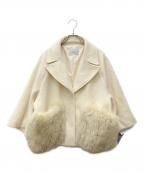 shellerシェリエ）の古着「ミドルコート　FOX FUR pocket tailored middle coat」｜アイボリー