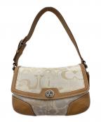 COACHコーチ）の古着「シグネチャー ワンショルダーバッグ　」｜ベージュ