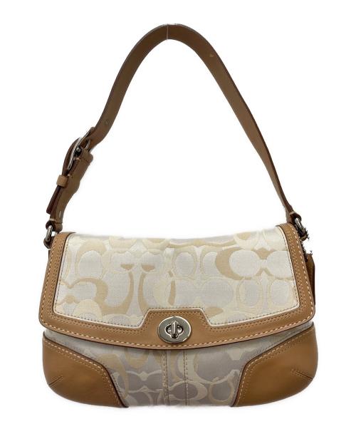 COACH（コーチ）COACH (コーチ) シグネチャー ワンショルダーバッグ　 ベージュの古着・服飾アイテム