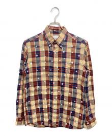 uniform experiment（ユニフォームエクスペリメント）の古着「スタープリントチェックシャツ」｜ブラウン