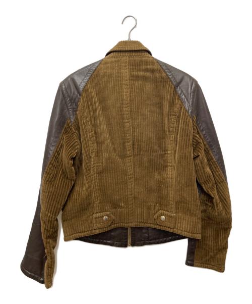 DOLCE & GABBANA（ドルチェ＆ガッバーナ）DOLCE & GABBANA (ドルチェ＆ガッバーナ) 切替レザージャケット ブラウン サイズ:48の古着・服飾アイテム
