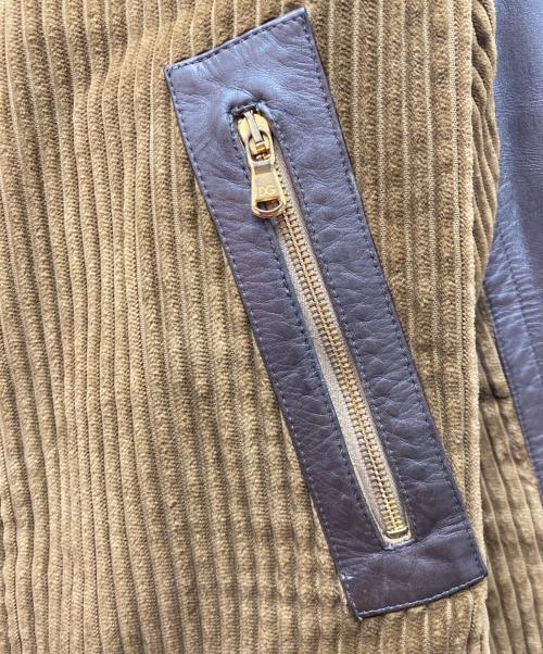 DOLCE & GABBANA（ドルチェ＆ガッバーナ）DOLCE & GABBANA (ドルチェ＆ガッバーナ) 切替レザージャケット ブラウン サイズ:48の古着・服飾アイテム
