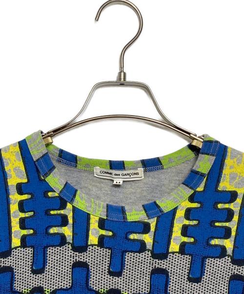 COMME des GARCONS（コムデギャルソン）COMME des GARCONS (コムデギャルソン) 幾何学模様Tシャツ ブルー サイズ:Mの古着・服飾アイテム