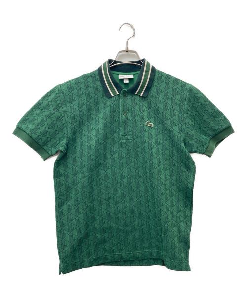 LACOSTE（ラコステ）LACOSTE (ラコステ) モノグラムジャガードポロシャツ グリーン サイズ:Sの古着・服飾アイテム
