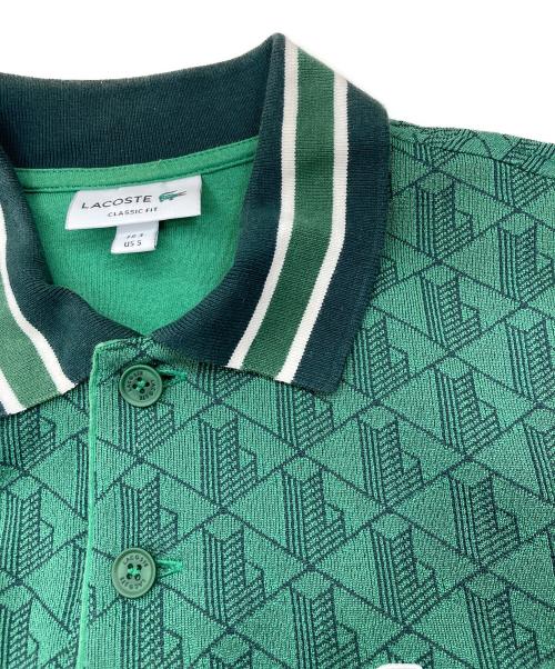 LACOSTE（ラコステ）LACOSTE (ラコステ) モノグラムジャガードポロシャツ グリーン サイズ:Sの古着・服飾アイテム