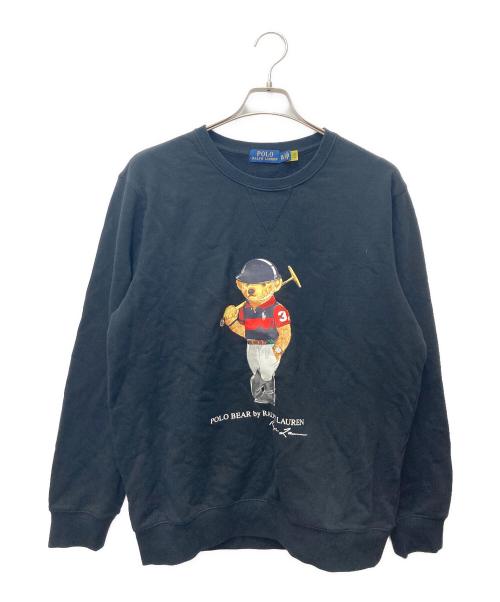 POLO RALPH LAUREN（ポロ・ラルフローレン）POLO RALPH LAUREN (ポロ・ラルフローレン) ポロベアプリントスウェット ブラック サイズ:XLの古着・服飾アイテム