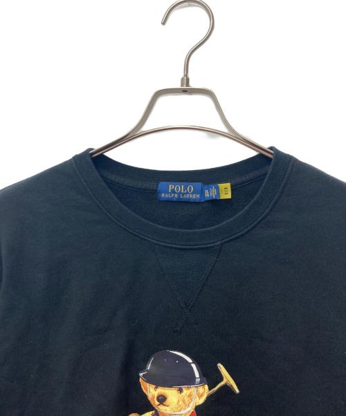 POLO RALPH LAUREN（ポロ・ラルフローレン）POLO RALPH LAUREN (ポロ・ラルフローレン) ポロベアプリントスウェット ブラック サイズ:XLの古着・服飾アイテム