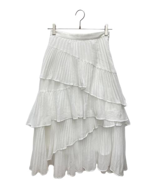 Snidel（スナイデル）Snidel (スナイデル) Sustainaプリーツティアードスカート ホワイトの古着・服飾アイテム