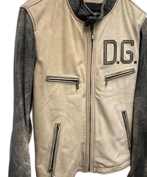 DOLCE & GABBANA（ドルチェ＆ガッバーナ）DOLCE & GABBANA (ドルチェ＆ガッバーナ) レザージャケット ブラウン サイズ:48の古着・服飾アイテム