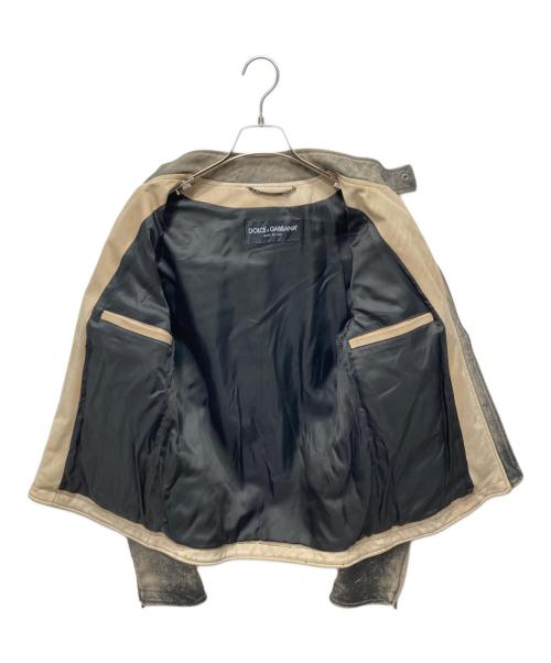 DOLCE & GABBANA（ドルチェ＆ガッバーナ）DOLCE & GABBANA (ドルチェ＆ガッバーナ) レザージャケット ブラウン サイズ:48の古着・服飾アイテム