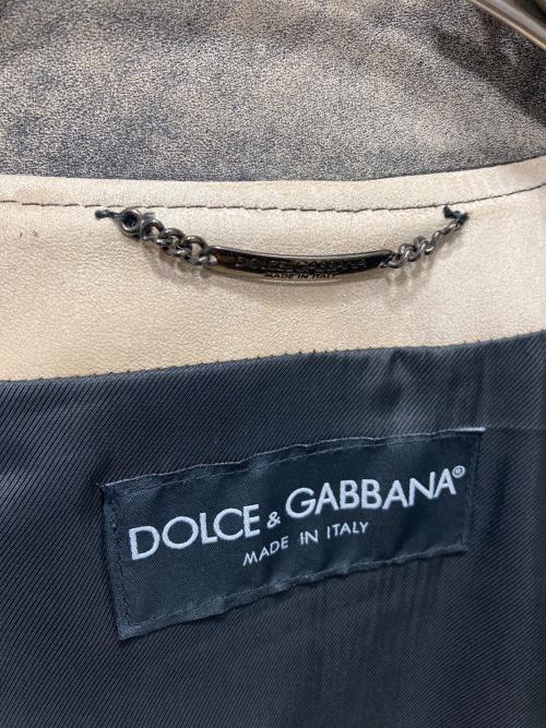 DOLCE & GABBANA（ドルチェ＆ガッバーナ）DOLCE & GABBANA (ドルチェ＆ガッバーナ) レザージャケット ブラウン サイズ:48の古着・服飾アイテム