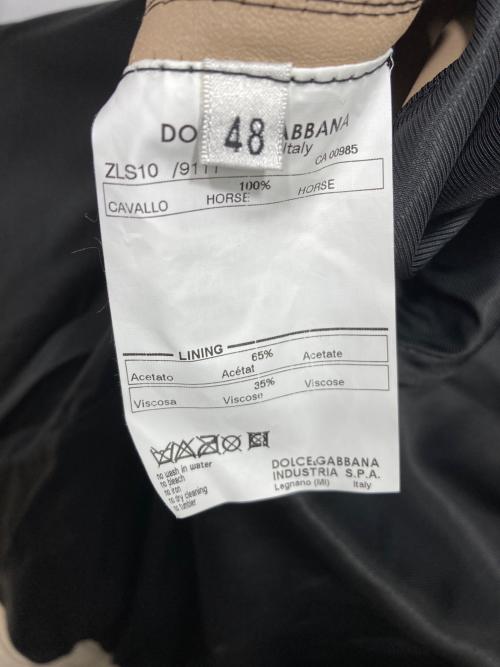 DOLCE & GABBANA（ドルチェ＆ガッバーナ）DOLCE & GABBANA (ドルチェ＆ガッバーナ) レザージャケット ブラウン サイズ:48の古着・服飾アイテム