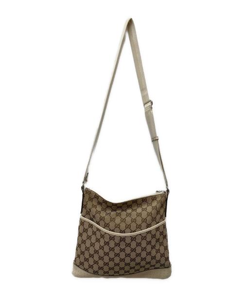 GUCCI（グッチ）GUCCI (グッチ) GGキャンバス斜め掛けショルダーバッグ ブラウンの古着・服飾アイテム