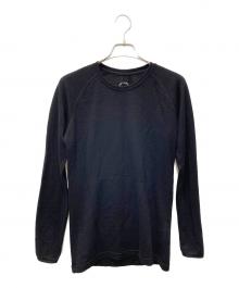 山と道（ヤマトミチ）の古着「ロングスリーブカットソー　DF MESH MERINO LONG SLEEVE」｜ブラック
