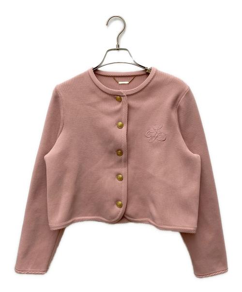 CELFORD（セルフォード）CELFORD (セルフォード) トリム総針カーディガン ピンク サイズ:Freeの古着・服飾アイテム