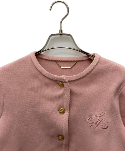 CELFORD（セルフォード）CELFORD (セルフォード) トリム総針カーディガン ピンク サイズ:Freeの古着・服飾アイテム