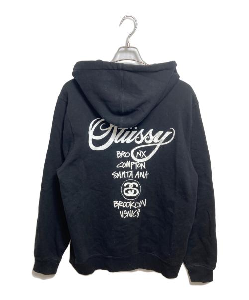 stussy（ステューシー）stussy (ステューシー) ワールドツアーパーカー ブラック サイズ:Mの古着・服飾アイテム