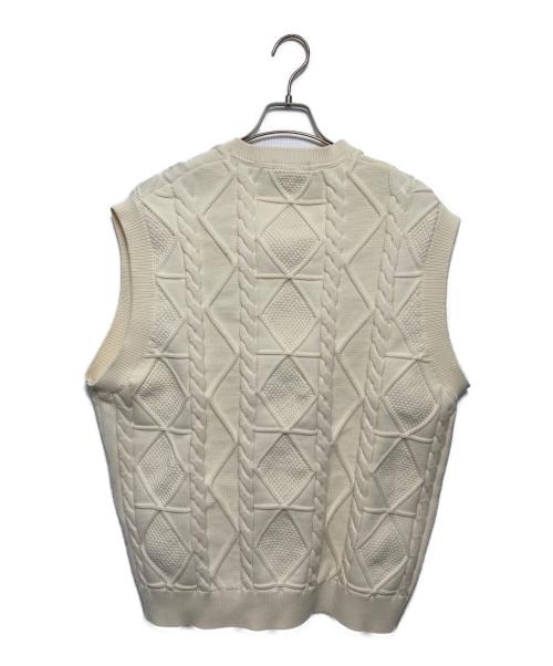 FRED PERRY（フレッドペリー）FRED PERRY (フレッドペリー) BEAMS (ビームス) 別注 Cable Vest アイボリー サイズ:Lの古着・服飾アイテム