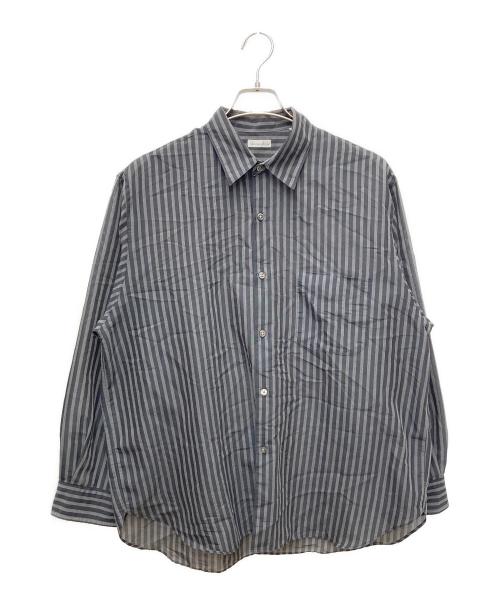 STEVEN ALAN（スティーブンアラン）STEVEN ALAN (スティーブンアラン) T/C ダークストライプレギュラーカラーシャツ グレー サイズ:Mの古着・服飾アイテム
