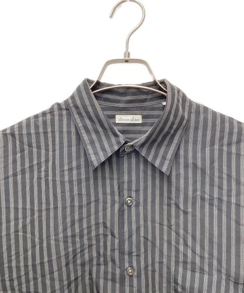 STEVEN ALAN（スティーブンアラン）STEVEN ALAN (スティーブンアラン) T/C ダークストライプレギュラーカラーシャツ グレー サイズ:Mの古着・服飾アイテム