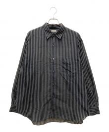 STEVEN ALAN（スティーブンアラン）の古着「T/Cダークストライプレギュラーカラーシャツ」｜グレー