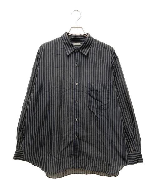 STEVEN ALAN（スティーブンアラン）STEVEN ALAN (スティーブンアラン) T/Cダークストライプレギュラーカラーシャツ グレー サイズ:Mの古着・服飾アイテム