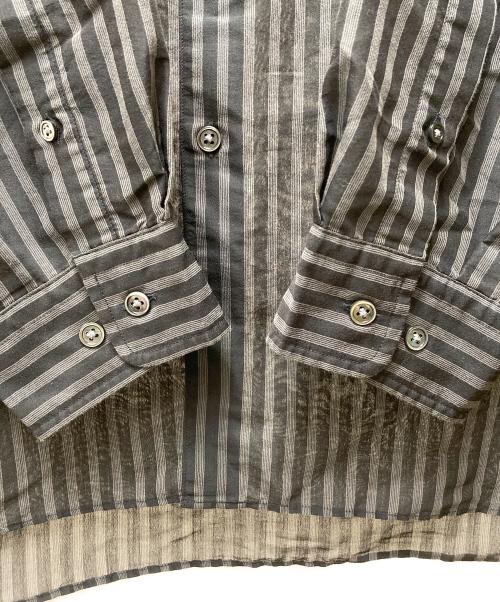 STEVEN ALAN（スティーブンアラン）STEVEN ALAN (スティーブンアラン) T/Cダークストライプレギュラーカラーシャツ グレー サイズ:Mの古着・服飾アイテム
