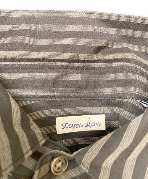 STEVEN ALAN（スティーブンアラン）STEVEN ALAN (スティーブンアラン) T/Cダークストライプレギュラーカラーシャツ グレー サイズ:Mの古着・服飾アイテム