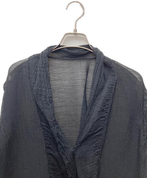me ISSEY MIYAKE（ミーイッセイ ミヤケ）me ISSEY MIYAKE (ミーイッセイ ミヤケ) ランダムプリーツシアーカーディガン ブラック サイズ:表記なしの古着・服飾アイテム
