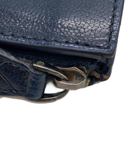 BOTTEGA VENETA（ボッテガベネタ）BOTTEGA VENETA (ボッテガベネタ) 2つ折り財布 ネイビーの古着・服飾アイテム