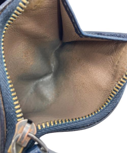 BOTTEGA VENETA（ボッテガベネタ）BOTTEGA VENETA (ボッテガベネタ) 2つ折り財布 ネイビーの古着・服飾アイテム